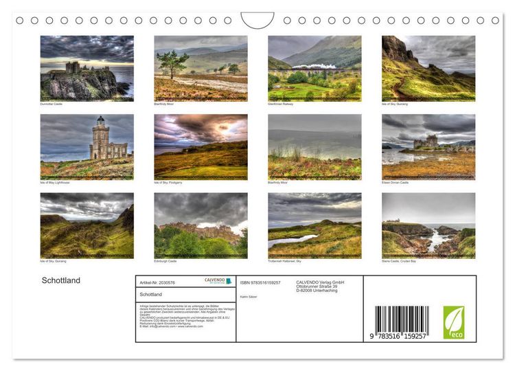 Produktbild: Schottland (Wandkalender 2026 DIN A4 quer), CALVENDO Monatskalender