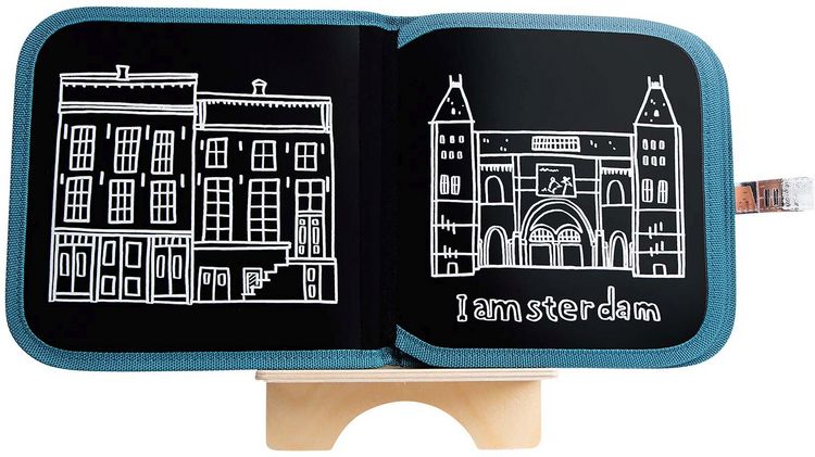 Produktbild: Kreidemalbuch Set mit 4 Kreiden Amsterdam