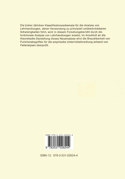 Produktbild: Funktionale Analyse von Lehrhandlungen