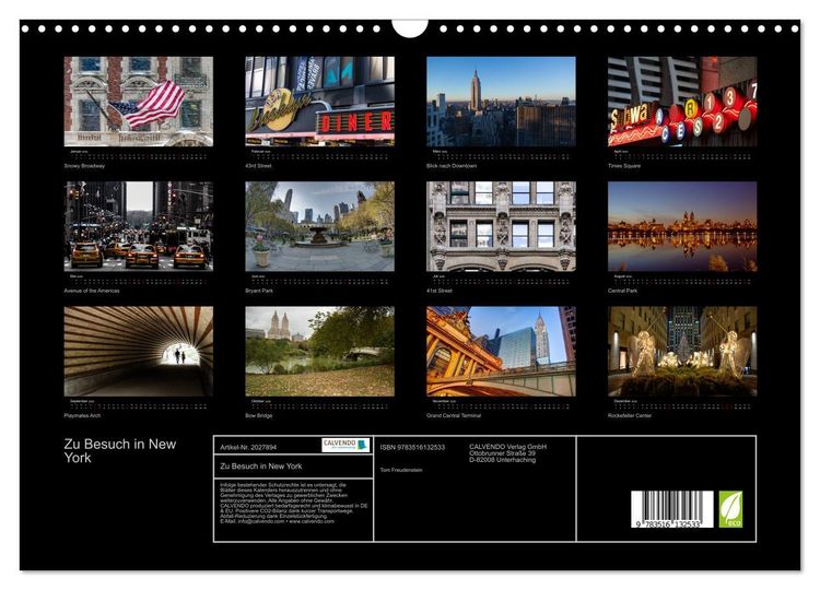 Produktbild: Zu Besuch in New York (Wandkalender 2026 DIN A3 quer), CALVENDO Monatskalender