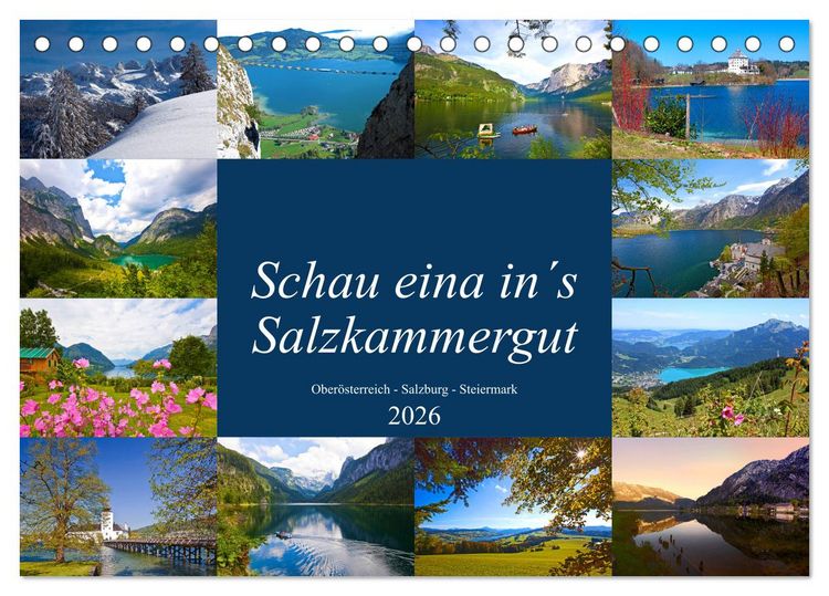 Produktbild: Schau eina in&acute;s Salzkammergut (Tischkalender 2026 DIN A5 quer), CALVENDO Monatskalender