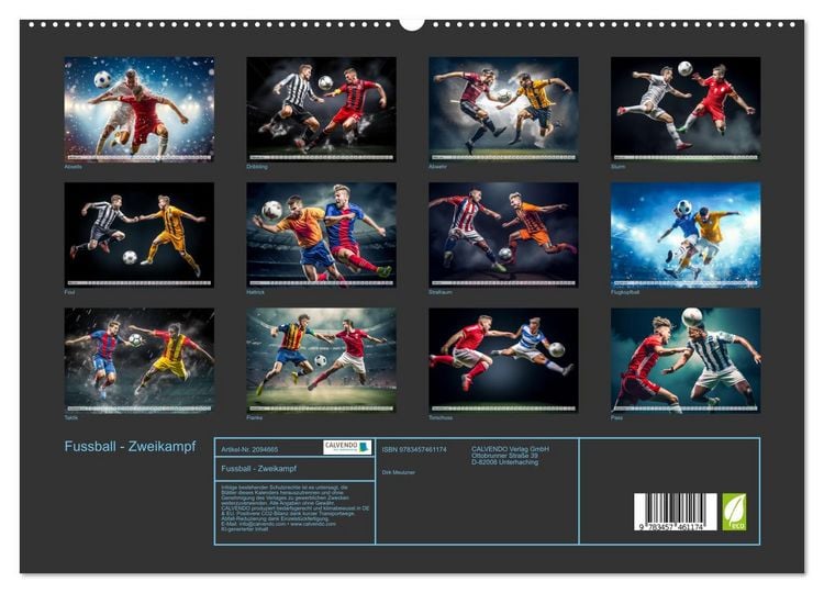 Produktbild: Fussball - Zweikampf (hochwertiger Premium Wandkalender 2026 DIN A2 quer), Kunstdruck in Hochglanz