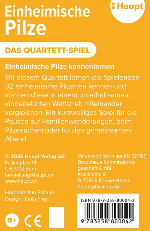 Produktbild: Einheimische Pilze &ndash; das Quartett-Spiel