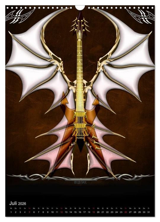 Produktbild: Heroische Gitarren (Wandkalender 2026 DIN A3 hoch), CALVENDO Monatskalender