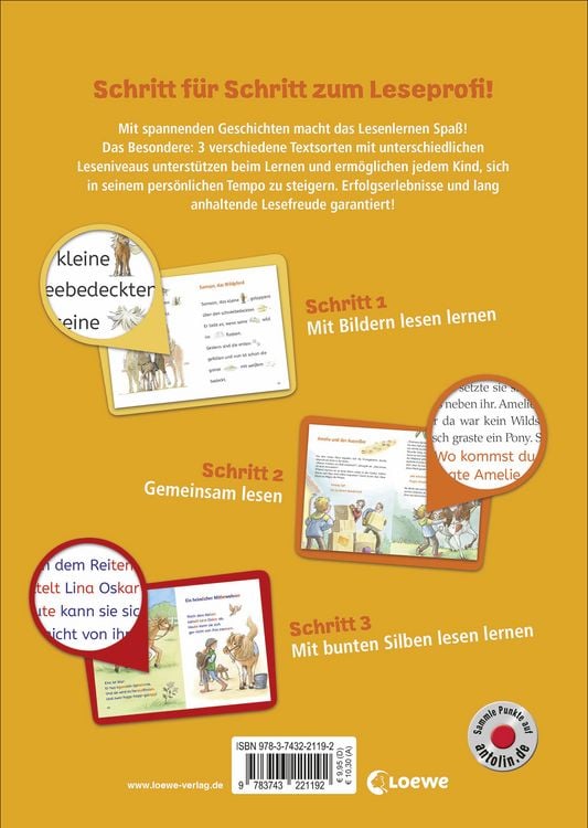 Produktbild: Lesenlernen in 3 Schritten - Die sch&ouml;nsten Pferdegeschichten