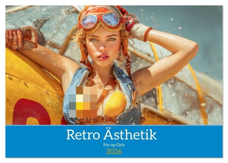 Produktbild: Retro &Auml;sthetik &ndash; Pin-up Girls (Tischkalender 2026 DIN A5 quer), CALVENDO Monatskalender