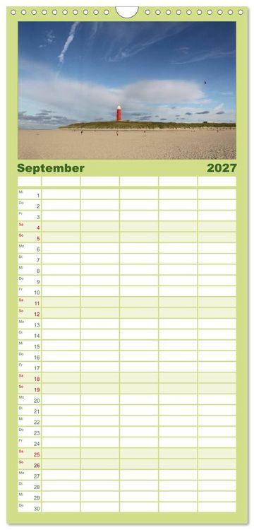 Produktbild: Familienplaner 2027 - Texel, eine Perle Frieslands mit 5 Spalten (Wandkalender, 21 x 45 cm) CALVENDO