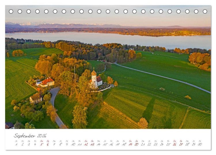 Produktbild: Das F&uuml;nf-Seen-Land Oberbayern (Tischkalender 2026 DIN A5 quer), CALVENDO Monatskalender