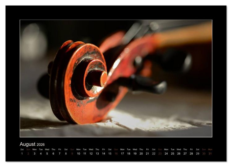 Produktbild: A violin only (High Quality Premium Wall Calendar 2026 DIN A2 landscape),CALVENDO 12 Month Wall Calendar