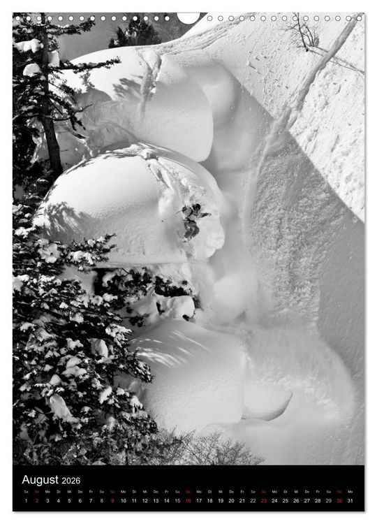 Produktbild: Monochrome Ski (Wandkalender 2026 DIN A3 hoch), CALVENDO Monatskalender