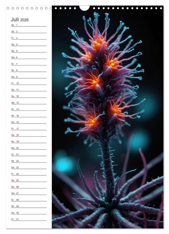 Produktbild: Leuchtende Mikroflora (Wandkalender 2026 DIN A3 hoch), CALVENDO Monatskalender