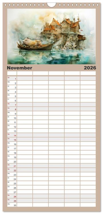 Produktbild: Familienplaner 2026 - Ein Besuch in fernen Universen mit 5 Spalten (Wandkalender, 21 x 45 cm) CALVENDO