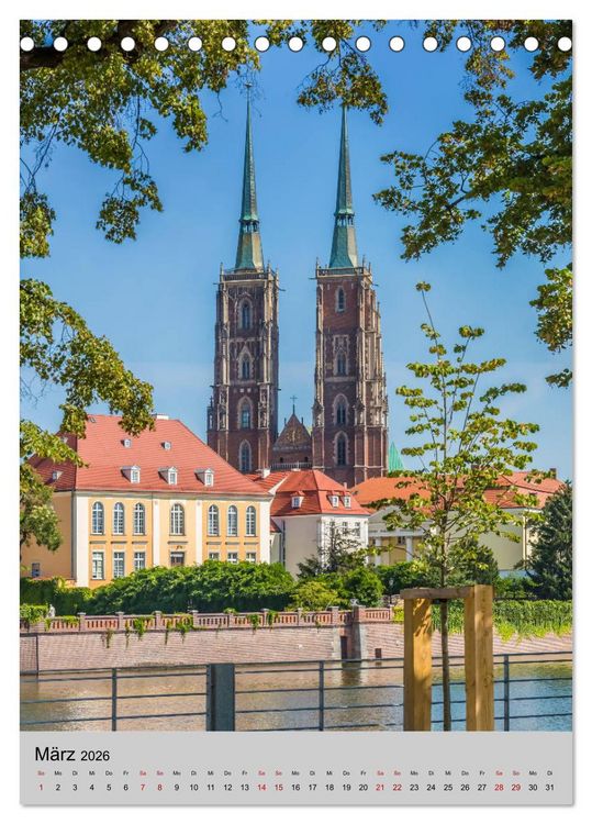 Produktbild: BRESLAU Historisches Stadtherz (Tischkalender 2026 DIN A5 hoch), CALVENDO Monatskalender