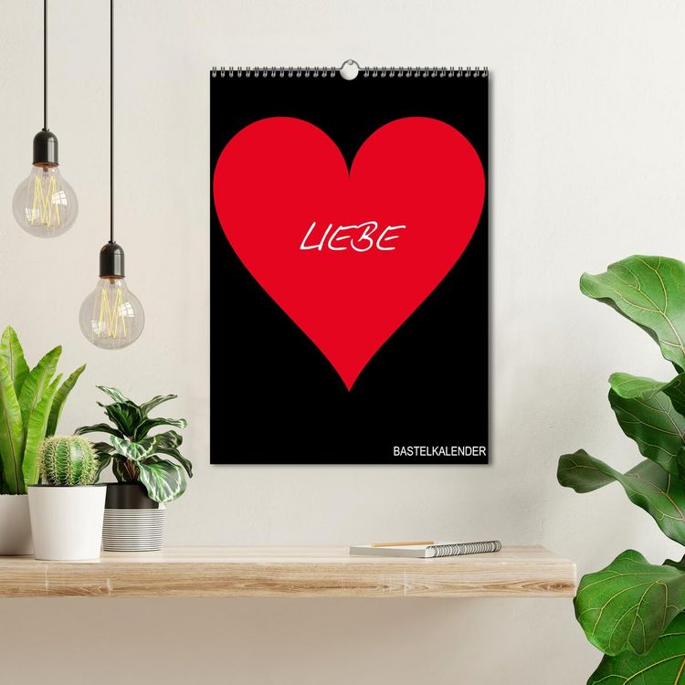 Produktbild: Foto- und Bastelkalender &bdquo;LIEBE&ldquo; in der Farbe Schwarz (Wandkalender 2026 DIN A3 hoch), CALVENDO Monatskalender