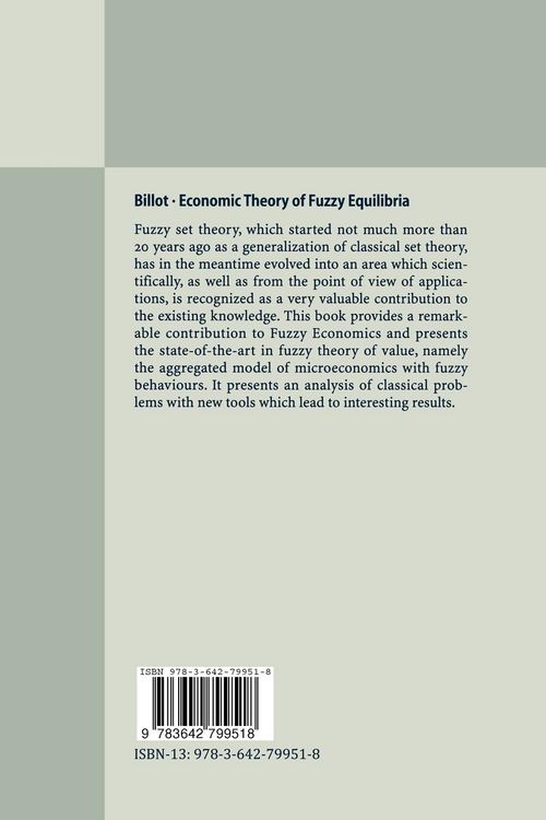 Produktbild: Economic Theory of Fuzzy Equilibria