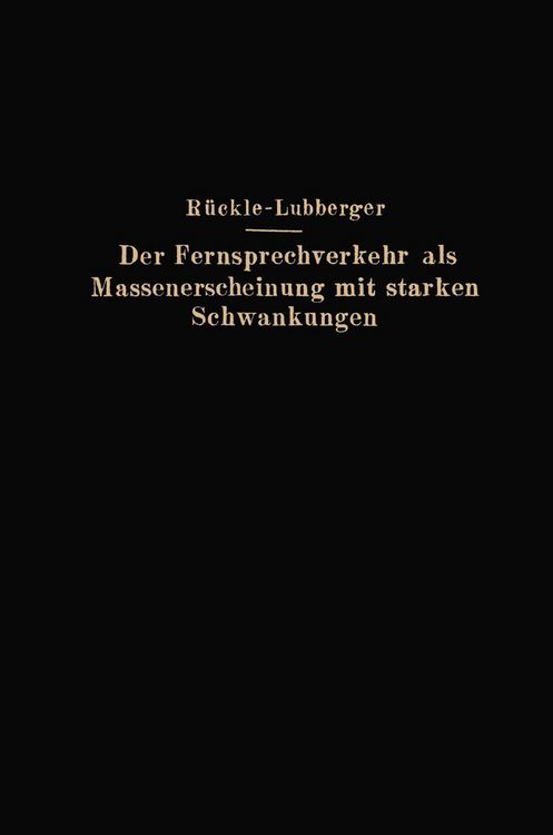Produktbild: Der Fernsprechverkehr als Massenerscheinung mit starken Schwankungen