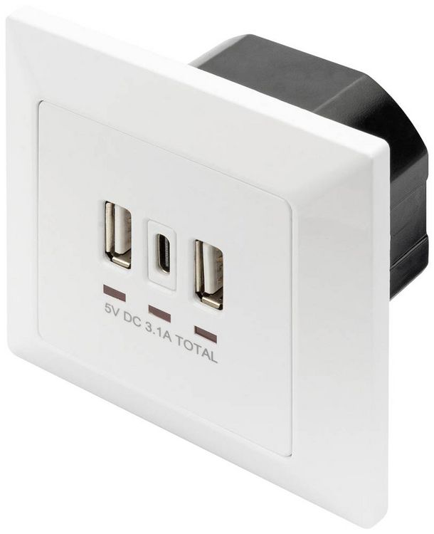 Produktbild: Digitus DA-70618 USB-Ladesteckdose mit USB Wei&szlig;