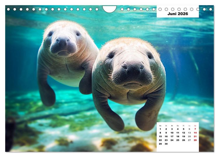 Produktbild: Manatees. Faszinierende Rundschwanzseek&uuml;he (Wandkalender 2026 DIN A4 quer), CALVENDO Monatskalender