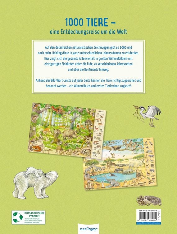 Produktbild: Das 1000 Tiere-Wimmelbuch