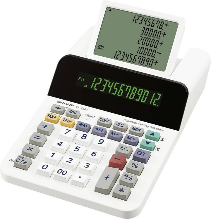 Produktbild: Sharp Tischrechner anzeigend EL-1501 Tischrechner Wei&szlig; Display (Stellen): 12