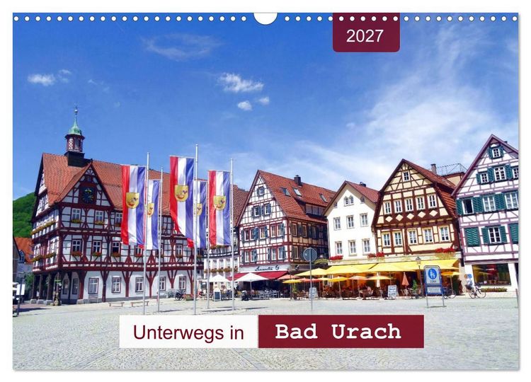 Produktbild: Unterwegs in Bad Urach (Wandkalender 2027 DIN A3 quer), CALVENDO Monatskalender