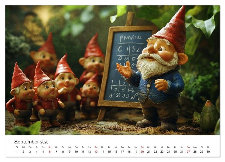 Produktbild: Berufe der Gartenzwerge (Wandkalender 2026 DIN A2 quer), CALVENDO Monatskalender