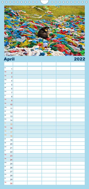 Produktbild: Familienplaner Hunde aus aller Welt (Wandkalender 2022 , 21 cm x 45 cm, hoch)