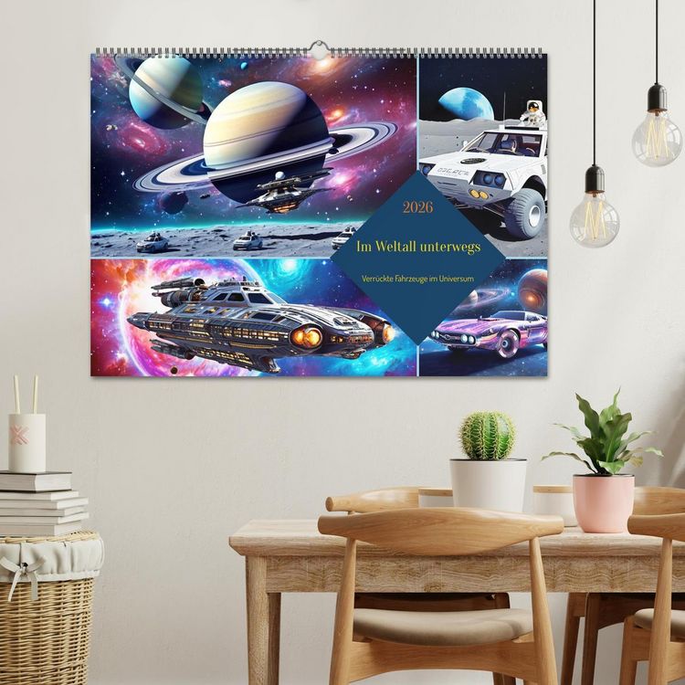 Produktbild: Im Weltall unterwegs - Verr&uuml;ckte Fahrzeuge im Universum (Wandkalender 2026 DIN A2 quer), CALVENDO Monatskalender