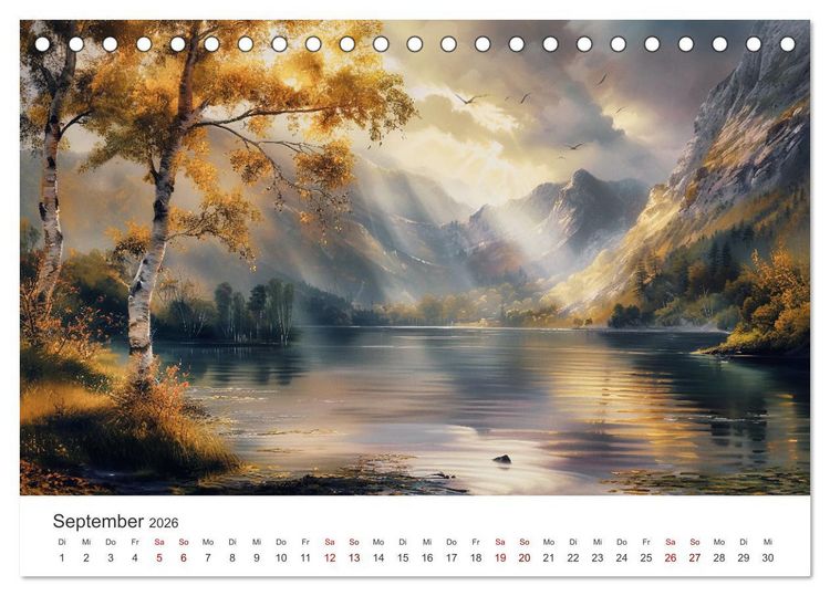 Produktbild: Farben und Licht - Landschaftsmalerei im Jahreskreis (Tischkalender 2026 DIN A5 quer), CALVENDO Monatskalender