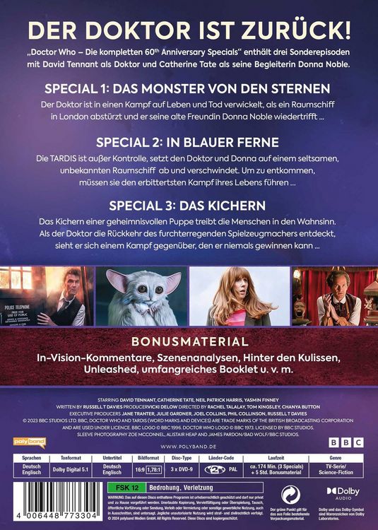 Produktbild: Doctor Who &ndash; Die kompletten 60th Anniversary Specials [3 DVDs]