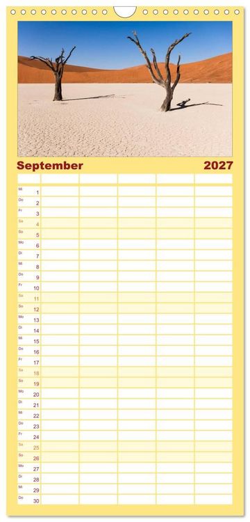 Produktbild: Familienplaner 2027 - Wildes Namibia mit 5 Spalten (Wandkalender, 21 x 45 cm) CALVENDO