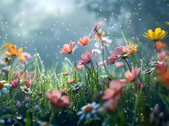 Produktbild: CALVENDO Puzzle Blumenwiese am fr&uuml;hen Morgen | 1000 Teile Lege-Gr&ouml;&szlig;e 64x48cm Foto-Puzzle f&uuml;r gl&uuml;ckliche Stunden