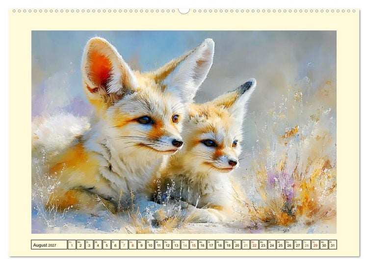 Produktbild: Fenneks. Kleine W&uuml;stenf&uuml;chse im Saharasand (hochwertiger Premium Wandkalender 2027 DIN A2 quer), Kunstdruck in Hochglanz