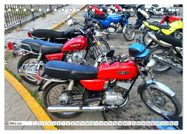 Produktbild: Zweirad Nostalgie - YAMAHA in Kuba (Tischkalender 2026 DIN A5 quer), CALVENDO Monatskalender