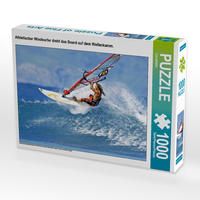 Produktbild: CALVENDO Puzzle Athletischer Windsurfer dreht das Board auf dem Wellenkamm. | 1000 Teile Lege-Gr&ouml;&szlig;e 64x48cm Foto-Puzzle f&uuml;r gl&uuml;ckliche Stunden