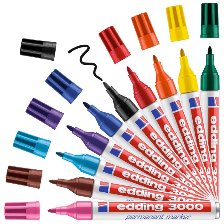 Produktbild: edding 3000 Permanentmarker, 10er Set Rundspitze