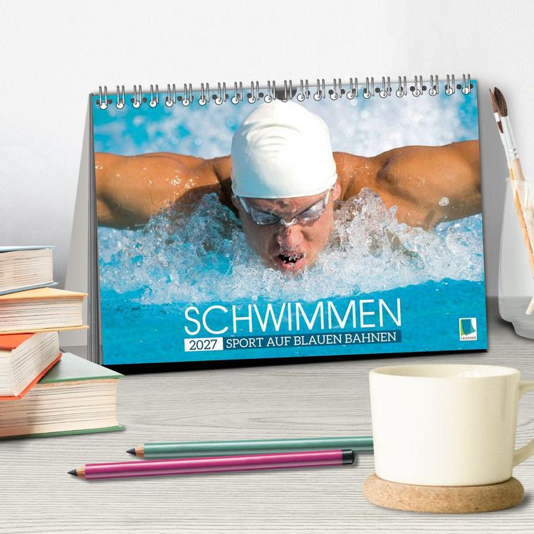 Produktbild: Schwimmen: Sport auf blauen Bahnen (Tischkalender 2027 DIN A5 quer), CALVENDO Monatskalender