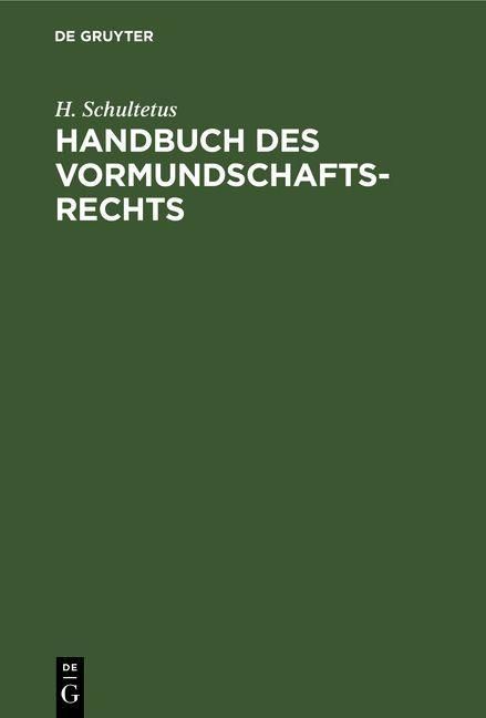 Produktbild: Handbuch des Vormundschaftsrechts