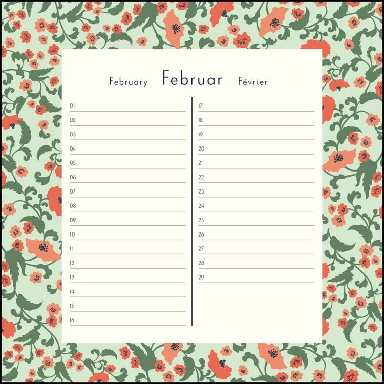 Produktbild: Immerw&auml;hrender Geburtstagskalender &ndash; Lovely Flowers &ndash; Haferkorn & Sauerbrey &ndash; Quadrat-Format 24 x 24 cm