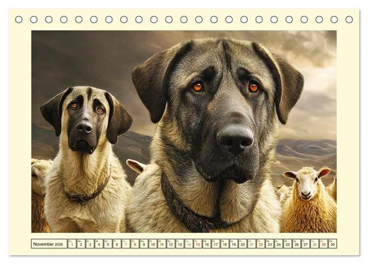 Produktbild: Kangal - Besch&uuml;tzer der Herde. Starke, selbstst&auml;ndige und furchtlose Hunde (Tischkalender 2026 DIN A5 quer), CALVENDO Monatskalender