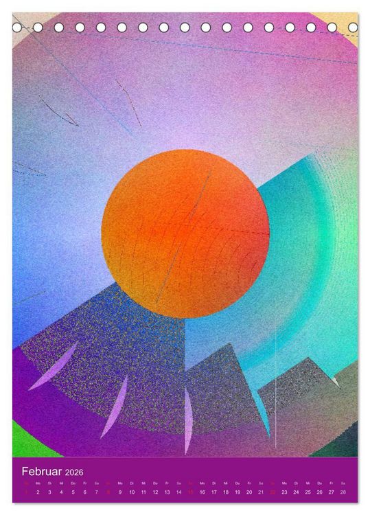Produktbild: Digitale Kunst - rund und bunt (Tischkalender 2026 DIN A5 hoch), CALVENDO Monatskalender