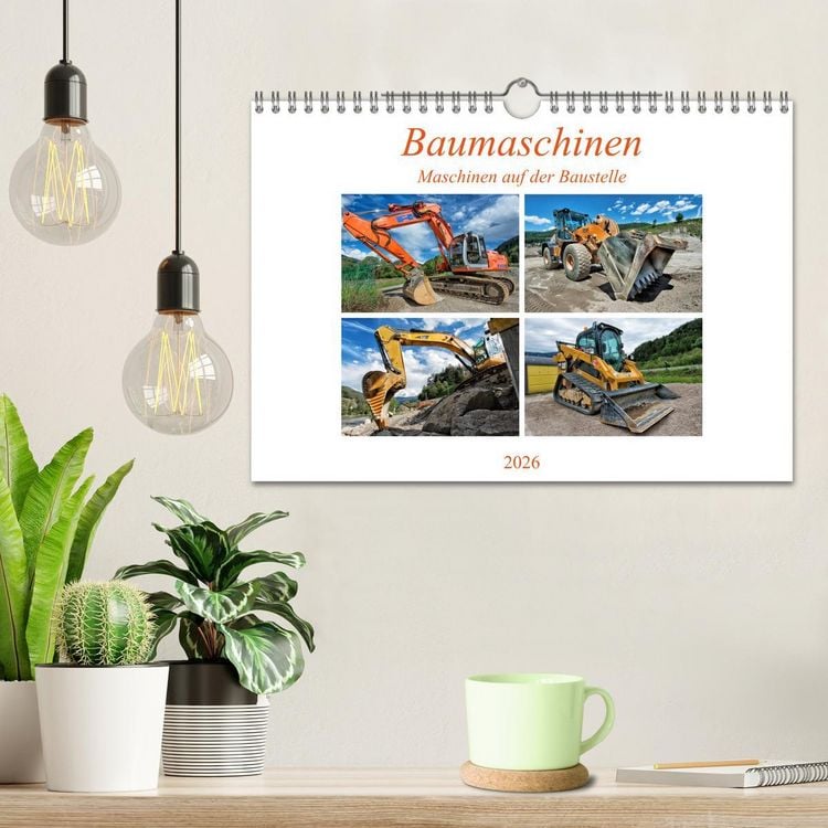 Produktbild: Baumaschinen - Maschinen auf der Baustelle (Wandkalender 2026 DIN A4 quer), CALVENDO Monatskalender