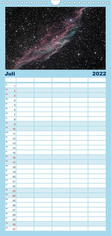 Produktbild: Familienplaner Atemberaubender Weltraum (Wandkalender 2022 , 21 cm x 45 cm, hoch)