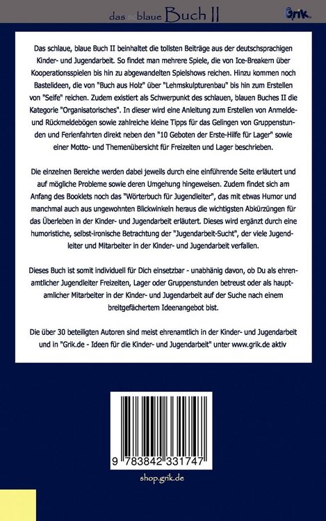 Produktbild: Das schlaue, blaue Buch der Kinder- und Jugendarbeit 2