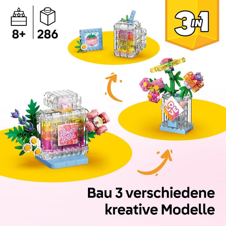 Produktbild: LEGO Creator 3-in-1-Set 31383 Parf&uuml;mflasche mit Blumendeko