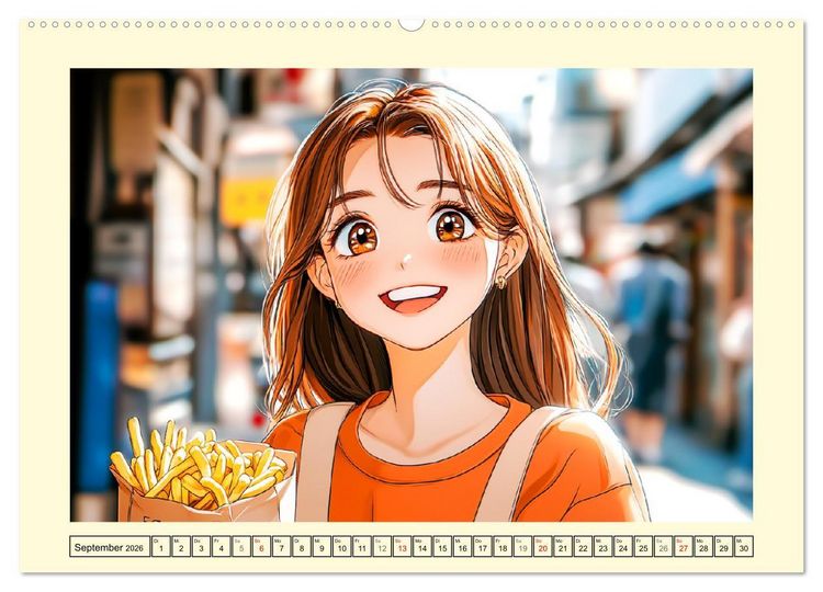 Produktbild: Manga M&auml;dchen. Ein Jahr voller Stadtabenteuer (Wandkalender 2026 DIN A2 quer), CALVENDO Monatskalender