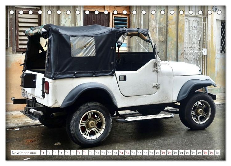 Produktbild: Cuba Jeeps - Gel&auml;ndewagen Oldtimer (Tischkalender 2026 DIN A5 quer), CALVENDO Monatskalender