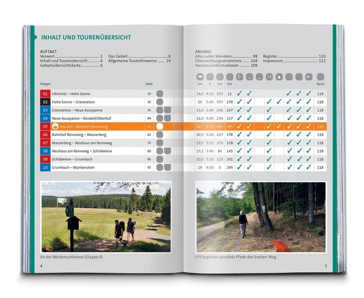 Produktbild: KOMPASS Wanderf&uuml;hrer Rennsteig, 10 Etappen