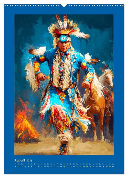 Produktbild: Omaha-Tanz. Grastanz der amerikanischen Ureinwohner (hochwertiger Premium Wandkalender 2026 DIN A2 hoch), Kunstdruck in Hochglanz