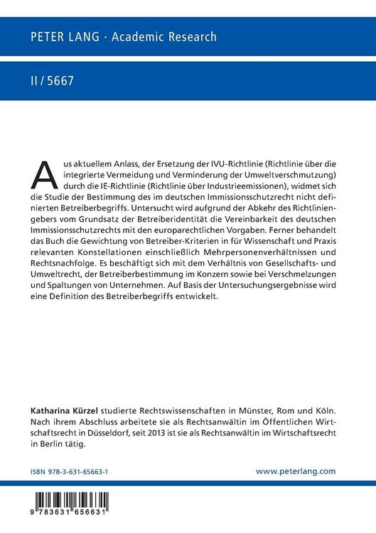 Produktbild: Der Betreiberbegriff im Umweltrecht